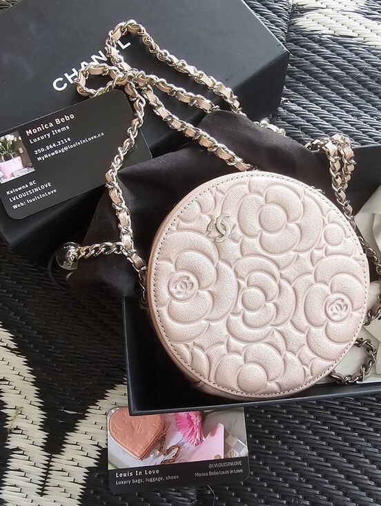 CHANEL Handbags - CHANEL Pink Camellia Quilted Round Crossbody